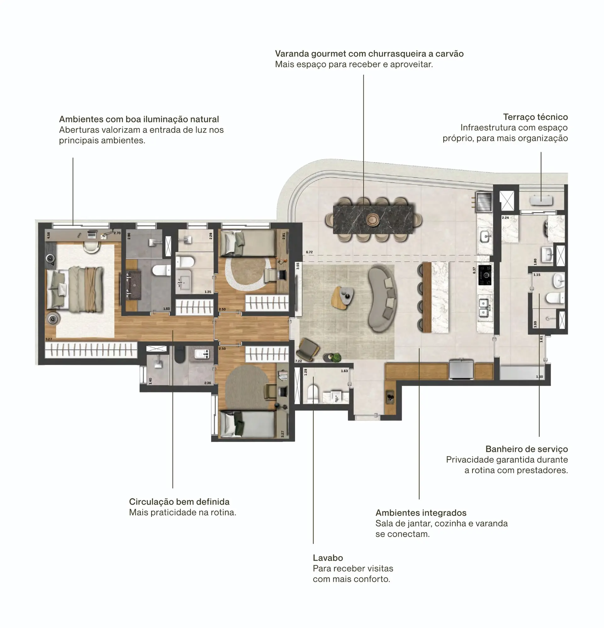 Torre 3 · 133 m² · 3 dormitórios · opção ampliada